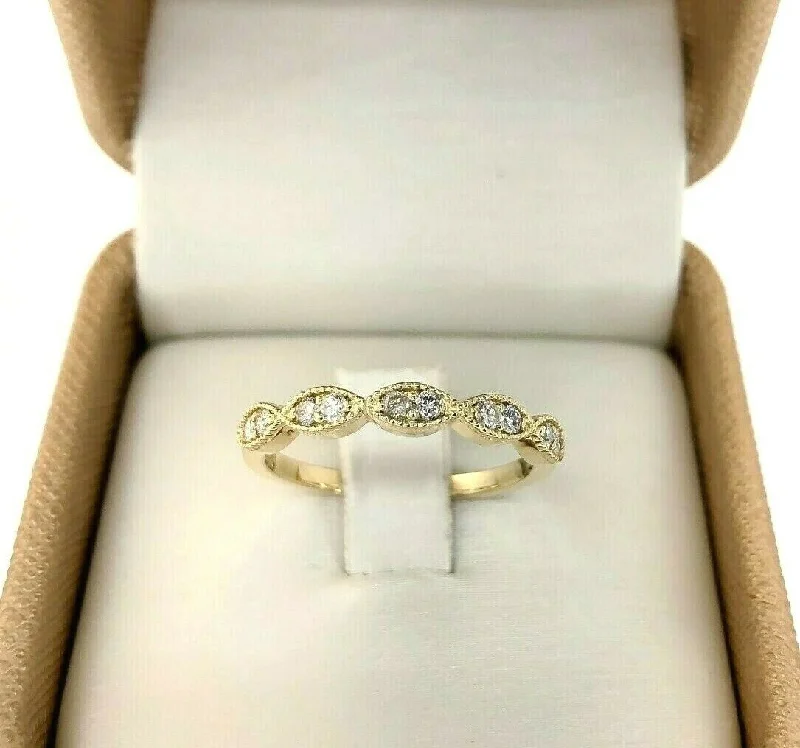 Three Stone Gemstone Engagement Rings0.22 Carats t.w. Diamond Stack Ring/Wedding Band 14K Yellow Gold Round Diamonds