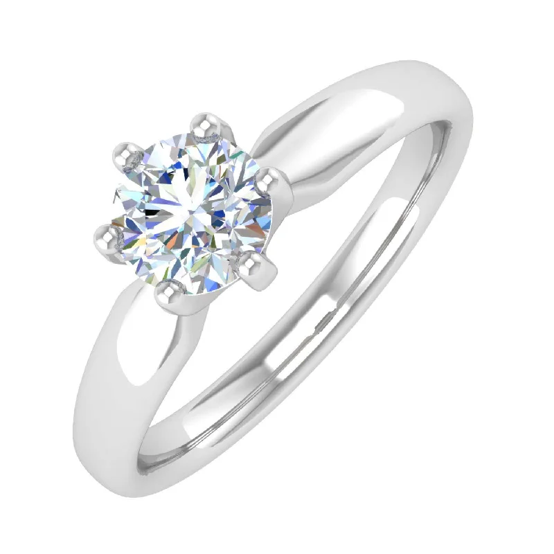 Bohemian Engagement Rings1/2 Carat 6-Prong Set Diamond Solitaire Engagement Ring in Gold