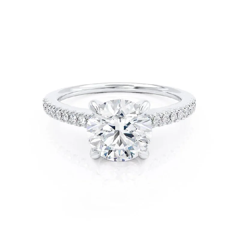 Stackable Engagement Rings1.5 CT Round Shaped Moissanite Solitaire Engagement Ring