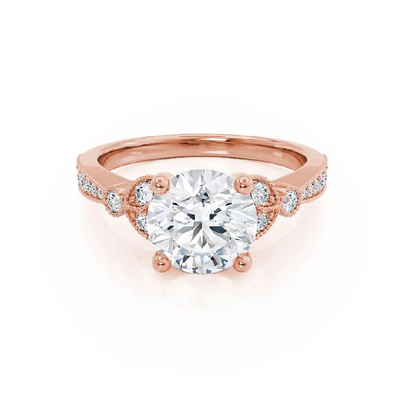 Budget Friendly Engagement Rings1.50 CT Round Shaped Moissanite Cluster Style Engagement Ring