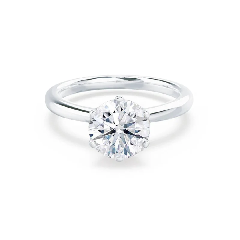 Luxury Engagement Rings1.50 CT Round Shaped Moissanite Solitaire Style Engagement Ring