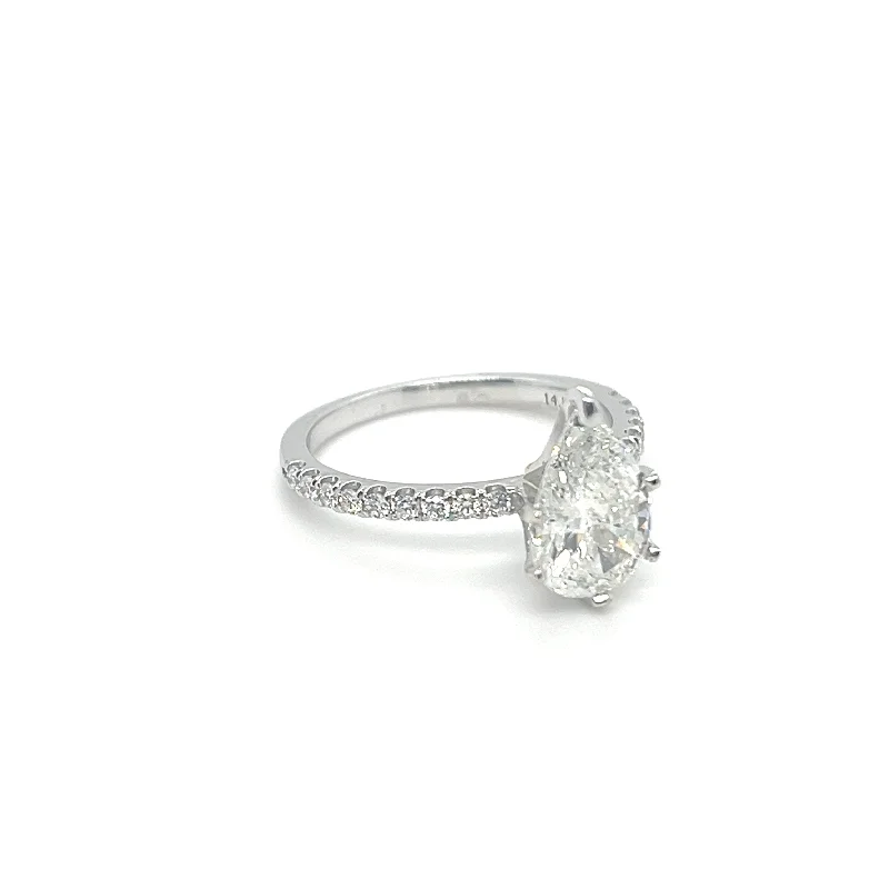 Sustainable Engagement Rings1.54CT PS E SI1 EGL INT#1700849433/ 14KWG 0.22CTW BR DIA PS ENG RING