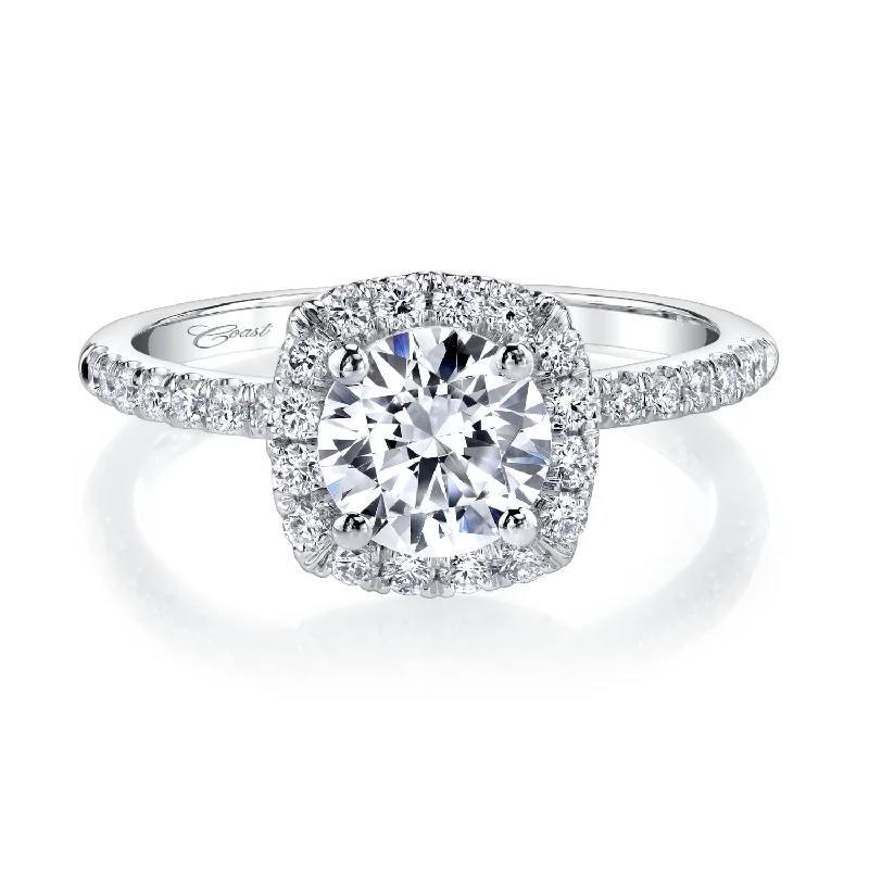 Engagement Rings for Sensitive Skin14KRG BR 0.38CTW DIA CU HALO & BAND ENG RING.1 CT CENTER