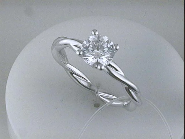 Braided Shank Engagement Rings14KWG BR 0.03CTW DIA UNDER HALO & PLAIN TWIST BAND ENG RING.1 CT CENTER