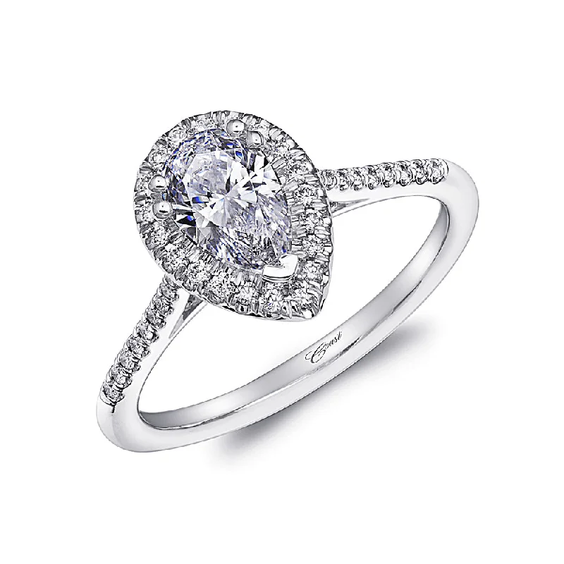 Affordable Engagement Rings14KWG BR 0.17CTW DIA CU HALO & BAND ENG RING.1 CT CENTER