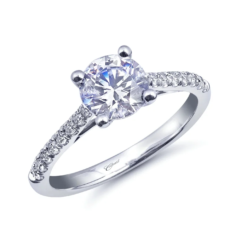 Adjustable Engagement Rings14KWG BR 0.23CTW DIA ACCENTED BAND ENG RING.1 CT CENTER