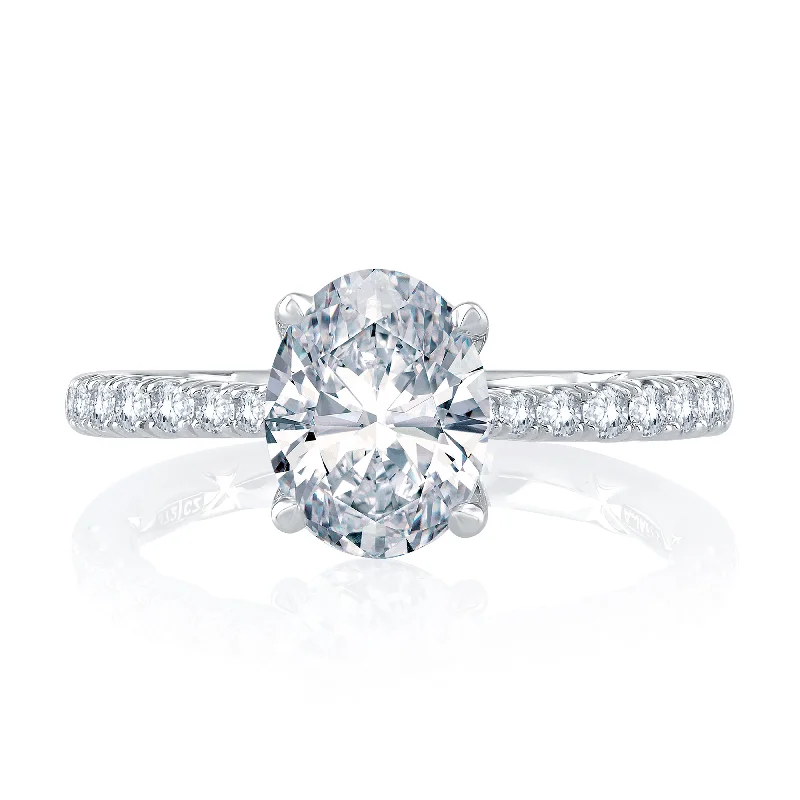 Engagement Rings for Sensitive Skin14KWG BR 0.26CTW DIA OV CENTER & PRONG SET SHANK ENG RING.  1.50 CT OVAL CENTER