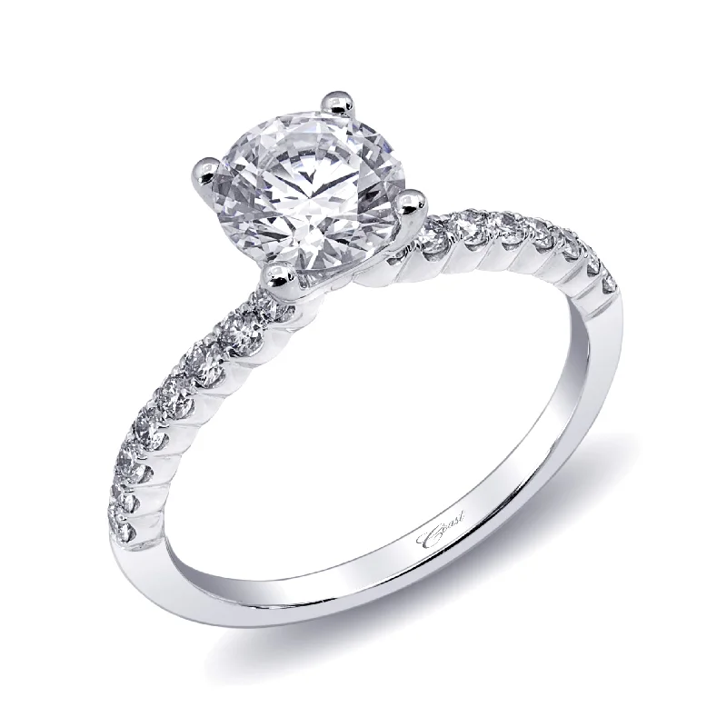 Budget Friendly Engagement Rings14KWG BR 0.28CTW DIA BAND ENG RING.    1 CT CENTER