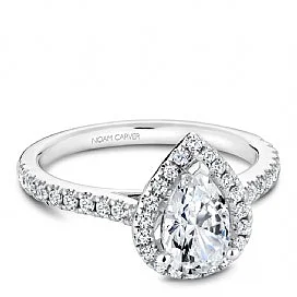 Pave Set Engagement Rings14KWG BR 0.39CTW DIA PS HALO & DIA SHANK ENG RING.1.25 PS CENTER  38=0.39