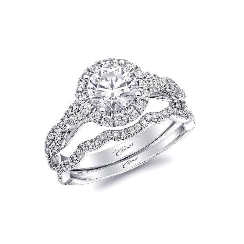 Hidden Halo Engagement Rings14KWG BR 0.41CTW DIA MARQUIS HALO & TWIST BAND ENG RING.10X5 CENTER  ****MARQUIS CENTER***