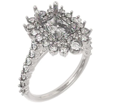 Marquise Cut Engagement Rings14KWG BR 0.99CTW DIA DOUBLE HALO ENG RING