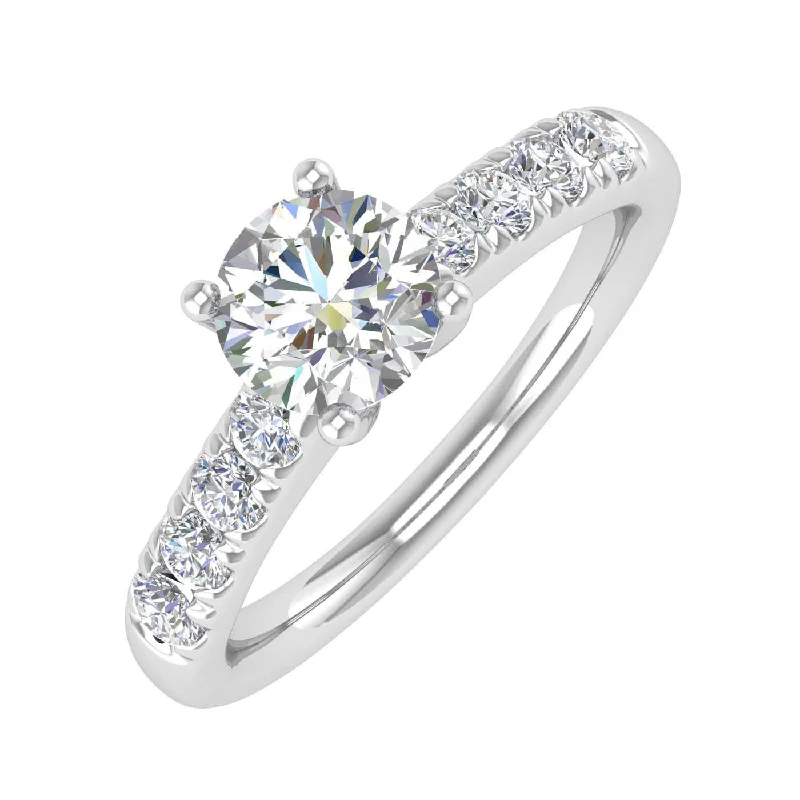 Classic Engagement Rings3/4 Carat Diamond Engagement Ring Band in Gold - IGI Certified