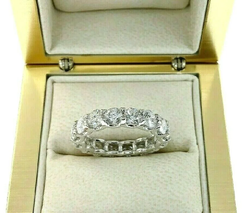 Silver Engagement Rings3.90 Carats t.w. Diamond Eternity Ring 14 Karat Gold 0.25 Carat Each Diamond New