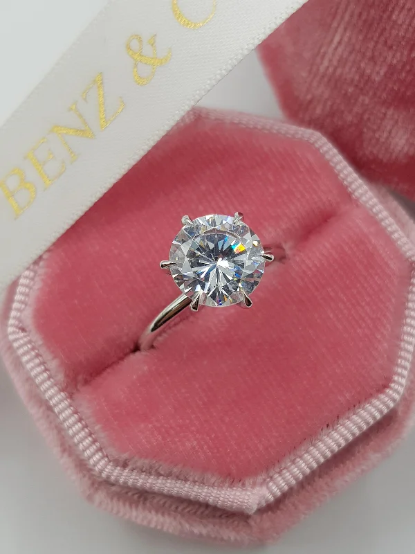 Vintage Inspired Engagement Rings3 Carats Lab Grown Round Brilliant Cut Diamond Engagement Ring