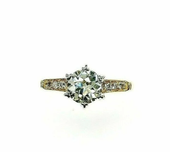 Edwardian Engagement RingsAntique 1.14 Carats t.w. Old European Diamond Wedding/Engagement Ring 1960's