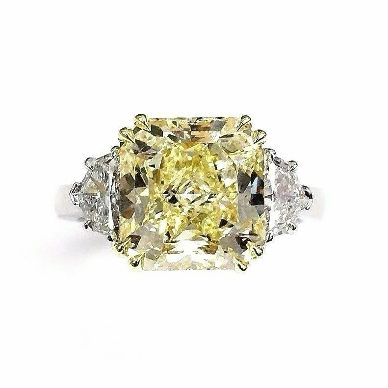 Rose Gold Engagement RingsBlissful 5.82 Carats t.w. Diamond Wedding Ring 5.07 Carats Fancy Yellow GIA VVS2