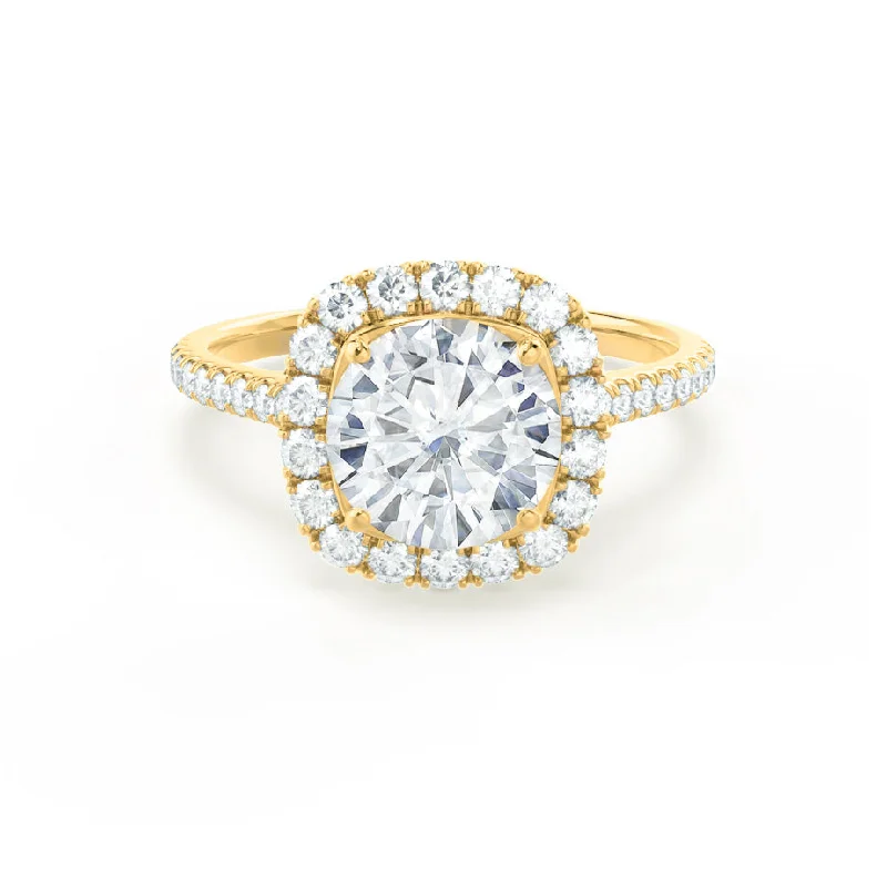 Contemporary Engagement RingsBLUSH - Ready to Ship 0.30ct Round Lab Diamond 18k Yellow Gold Petite Halo Ring