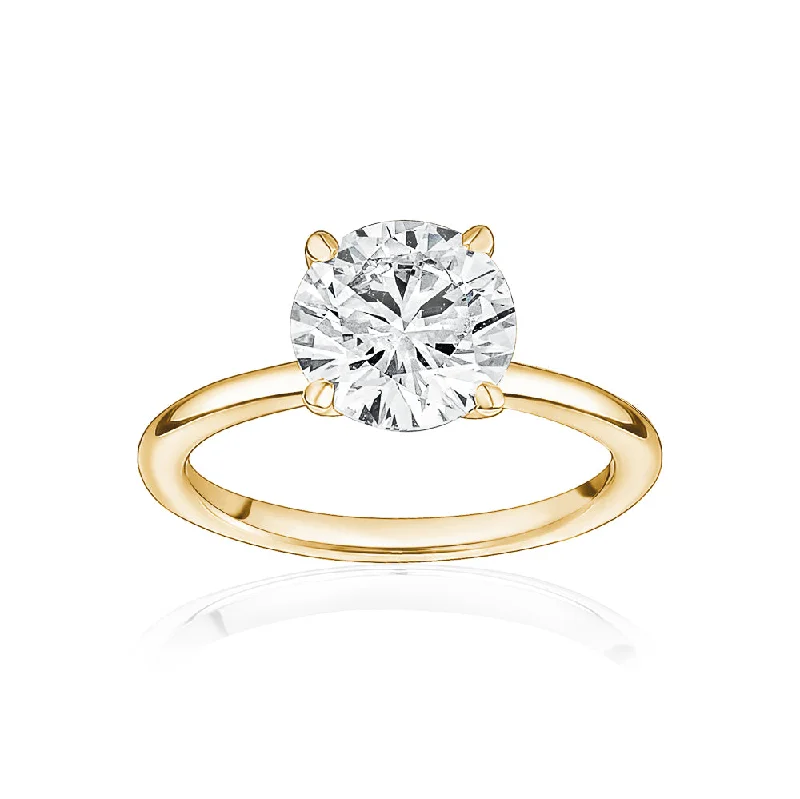 Secret Garden Engagement RingsClassic Solitaire Ring with Yellow Gold Band