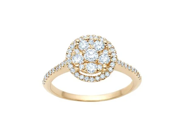 Gold Engagement RingsCluster Halo Engagement Ring