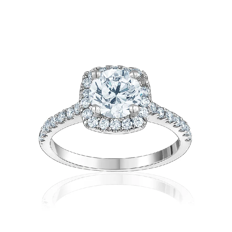 Art Deco Engagement RingsCushion Diamond with Halo Engagement Ring