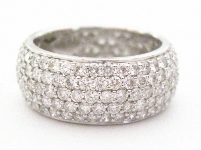 Budget Friendly Engagement RingsFINE 8mm 3.45TCW Round Diamond Micro-Pave Eternity Ring G VS2 14k W/G Size 6.5