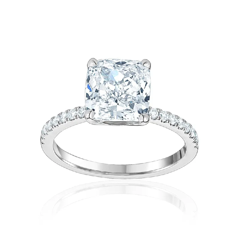 Retro Engagement RingsFour Prong Cushion Cut Engagement Ring