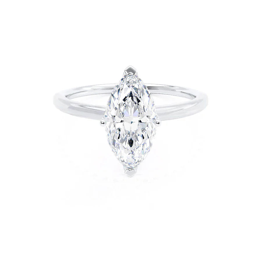 Engagement Rings for Big HandsLULU - Marquise Lab Diamond 950 Platinum Petite Solitaire