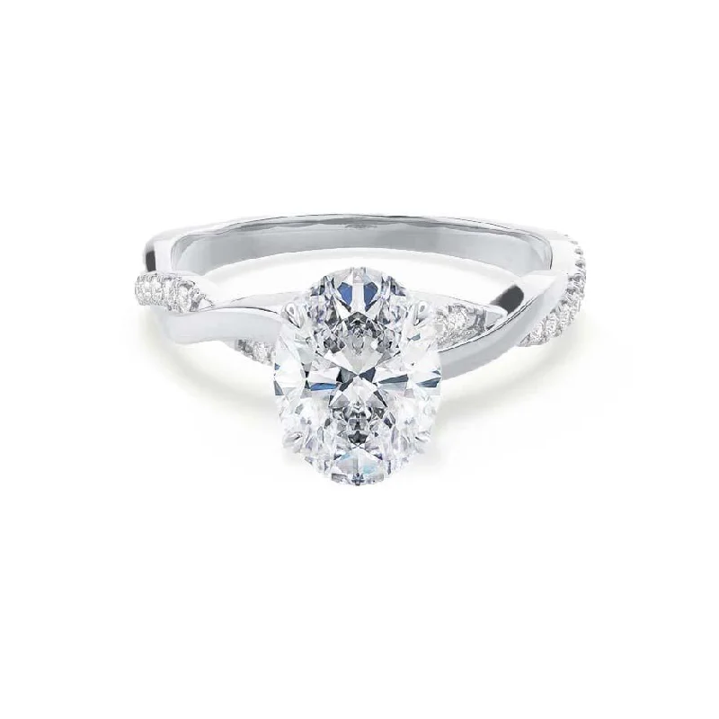 Heart Shaped Engagement RingsEDEN - Oval Moissanite & Diamond Platinum Vine Solitaire Ring