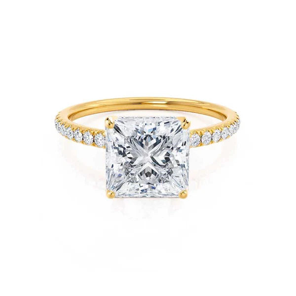 Double Halo Engagement RingsMACY - Princess Lab Diamond 18k Yellow Gold Petite Solitaire