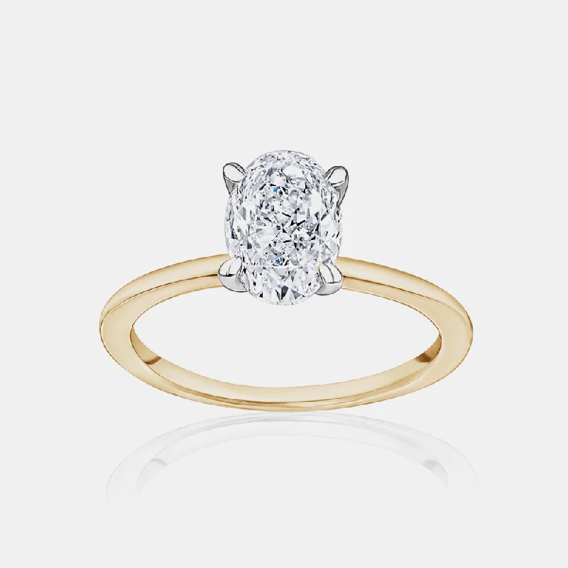 Artisan Engagement RingsOval Cut Engagement Ring with a Hidden Halo