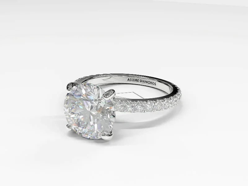 Edwardian Engagement RingsPavé Common Prong Diamond Engagement Ring Setting