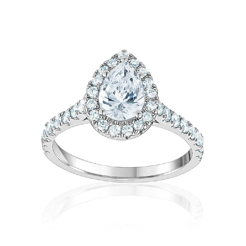 Cushion Cut Engagement RingsPear with Halo Engagement Ring