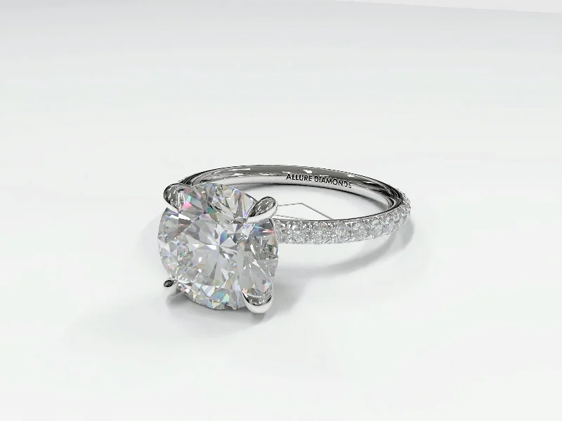 Ethical Engagement RingsPetite Basket Micropavé Diamond Engagement Ring Setting