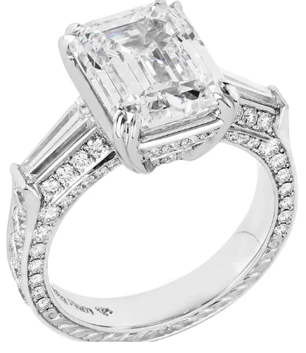 Personalized Engagement RingsPLAT BR 1.25CTW TB 0.51CTW DIA MICRO PAVE SIDE & SHANK ENG RING.  98 DIA = 1.25CTW    2 TB =