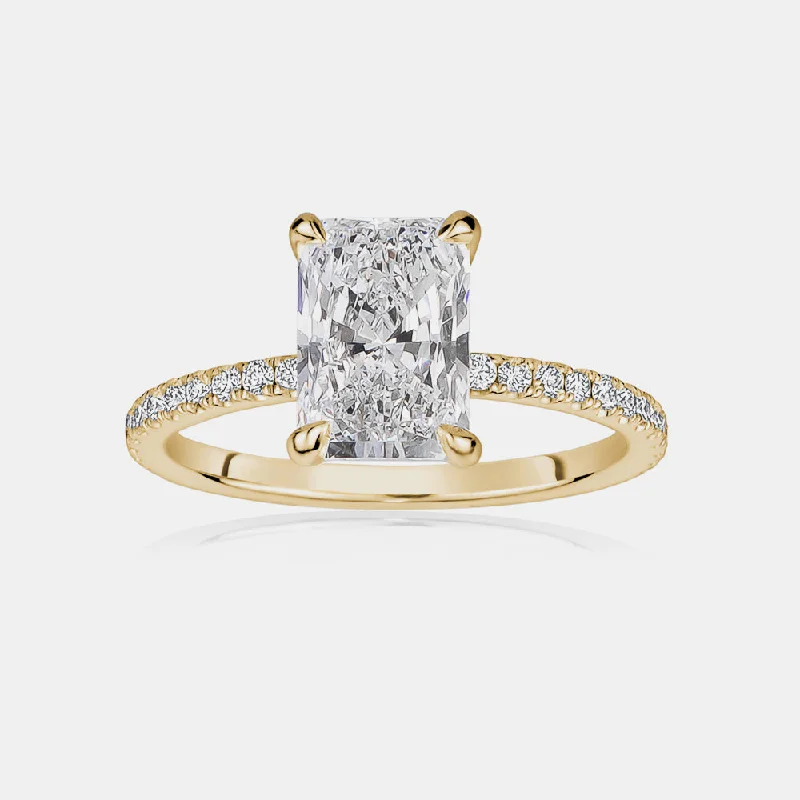 Affordable Engagement RingsRadiant Cut Engagement Ring with Pavé Band