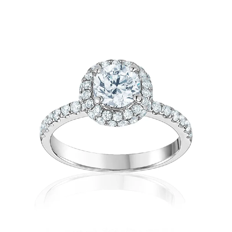 Contemporary Engagement RingsRound Brilliant Halo Engagement Ring