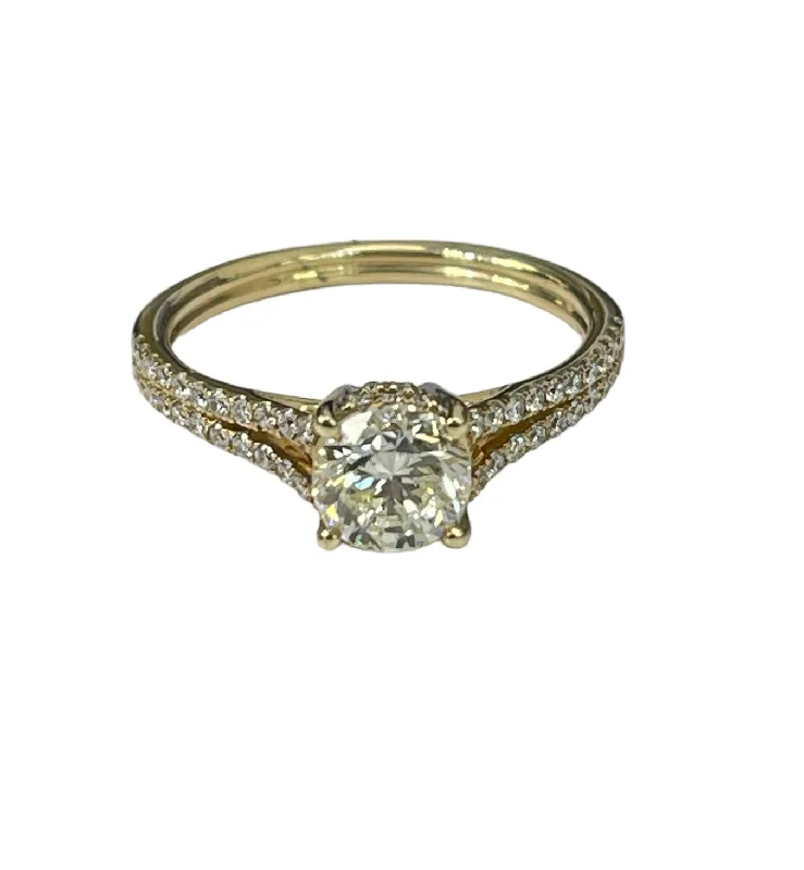 Designer Engagement RingsRound Brilliant Solitaire With Accents Engagement Ring EGL Certified