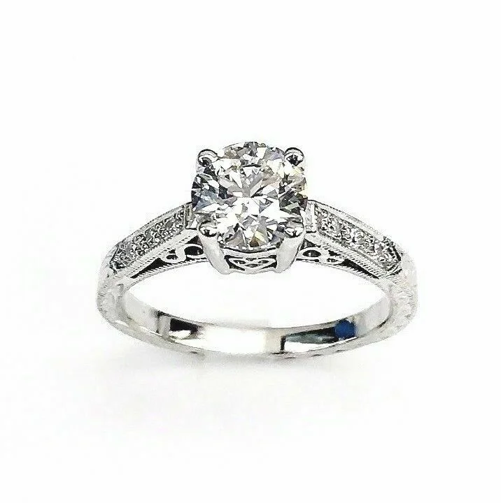 Modern Vintage Engagement RingsTacori Platinum Diamond Wedding/Engagement Ring 1.02 Carats GIA D FlawlessCenter