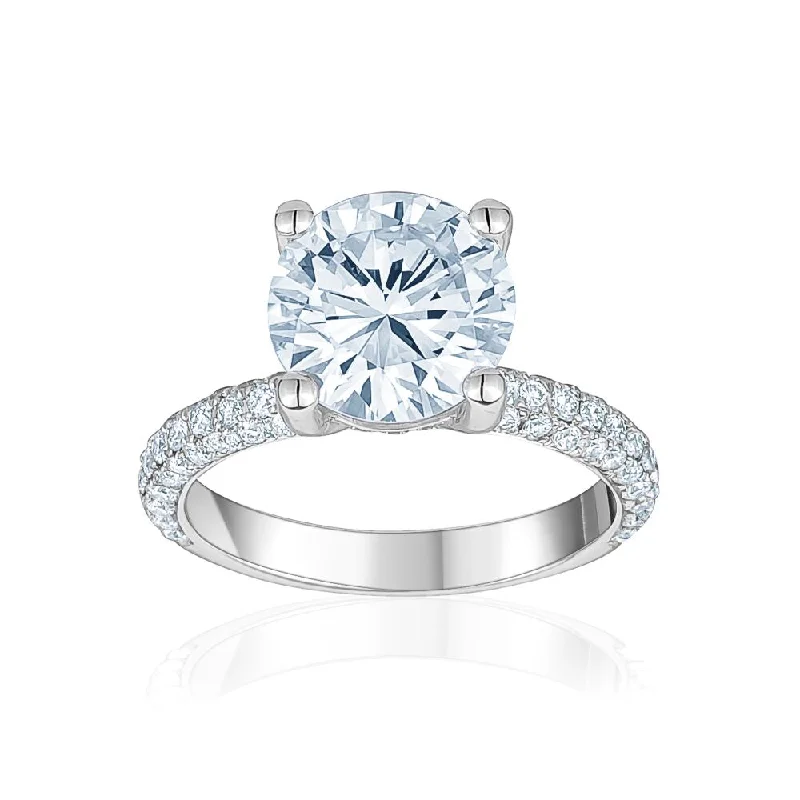 Celtic Engagement RingsThree Row Micropavé with Under Halo