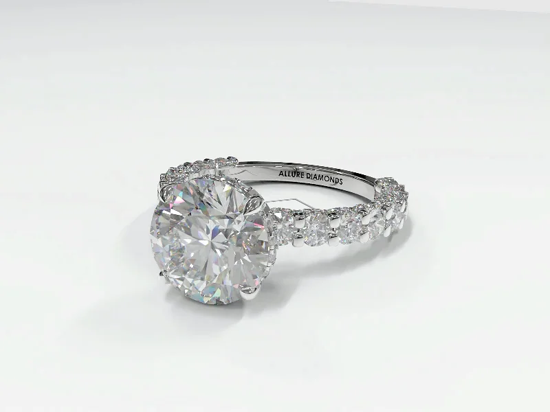 Second Hand Engagement RingsU-Shape Micropavé Diamond Basket Engagement Ring Setting