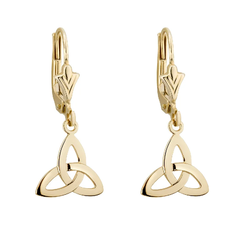 Infinity Drop Earrings for Eternal-18K Gold Trinity Knot Drop Earrings