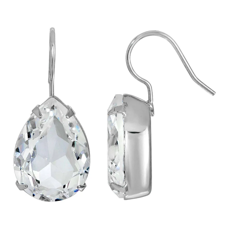 Engraved Drop Earrings for Personal-1928 Jewelry Classic Austrian Crystal Teardrop Earrings