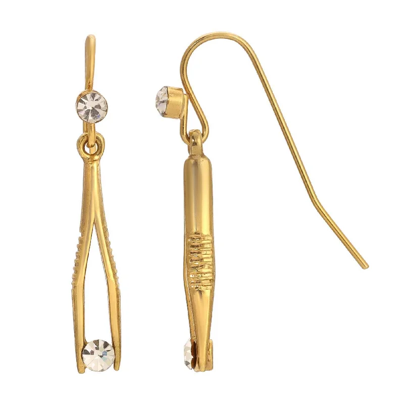 Round Drop Earrings for Traditional-1928 Jewelry Crystal Tweezer Drop Earrings