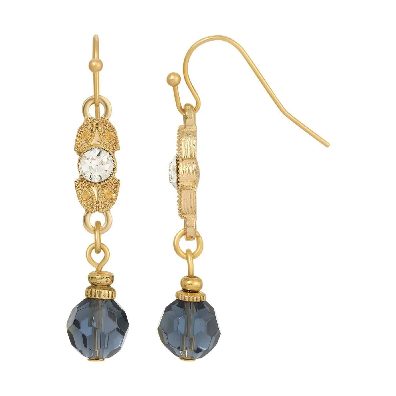 Opal Drop Earrings for Iridescent-1928 Jewelry Despres Montana Blue Crystal Drop Earrings