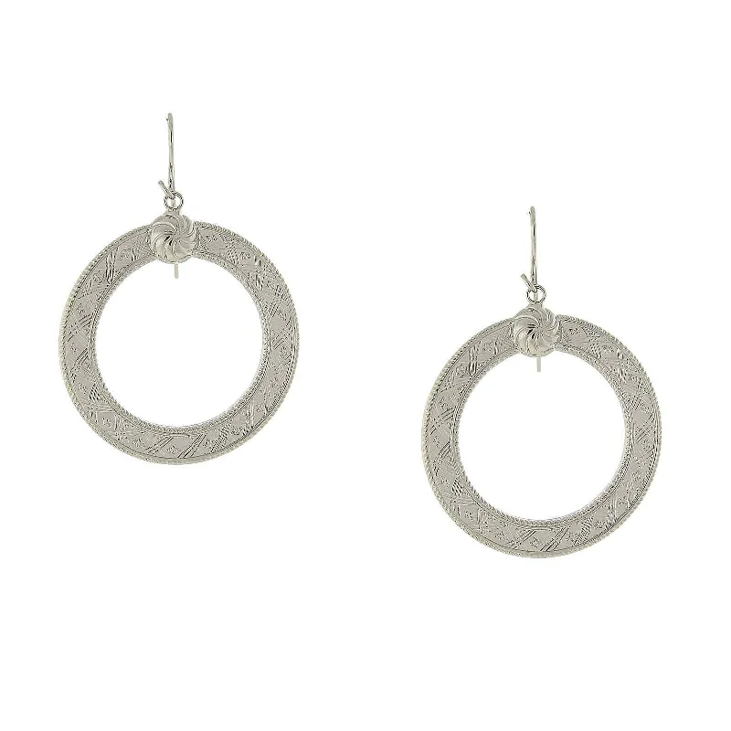 Twisted Drop Earrings for Stylish-1928 Jewelry Etched Round Drop Earrings