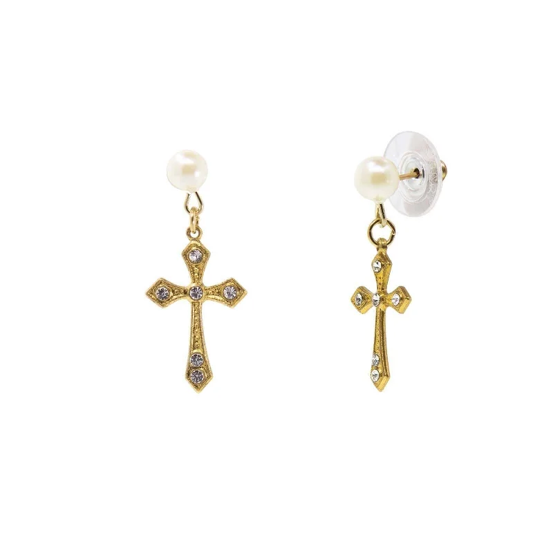 Colorful Drop Earrings for Vivid-Symbols Of Faith Crystal Cross Stud Drop Earrings