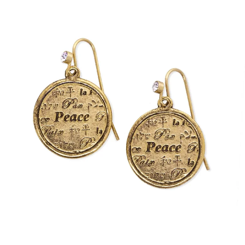 Geometric Drop Earrings for Structured-1928 Jewelry Multi Language Peace Drop Earrings