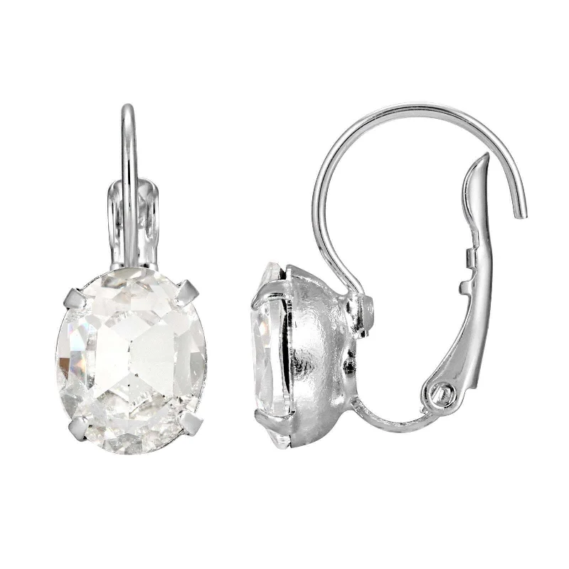 Retro Drop Earrings for Old-School-1928 Jewelry Oval Petite Austrian Crystal Drop Earrings