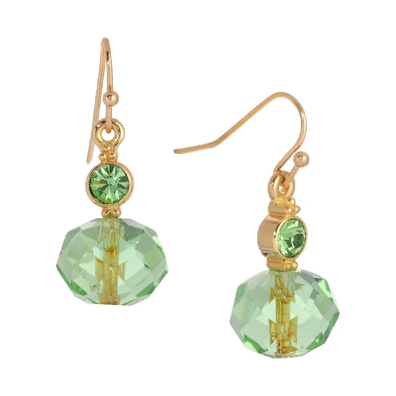 Amethyst Drop Earrings for Mysterious-1928 Jewelry Peridot Green Crystal Drop Earrings