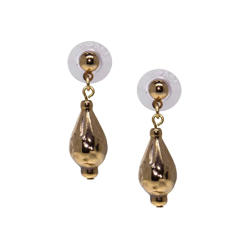 Celtic Drop Earrings for Heritage-1928 Jewelry Polished Gold Post Teardrop Earrings